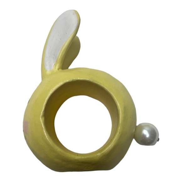 Pier 1 Light Yellow Painted Easter Bunny Napkin Holders Set of 4 - Picture 2 of 3